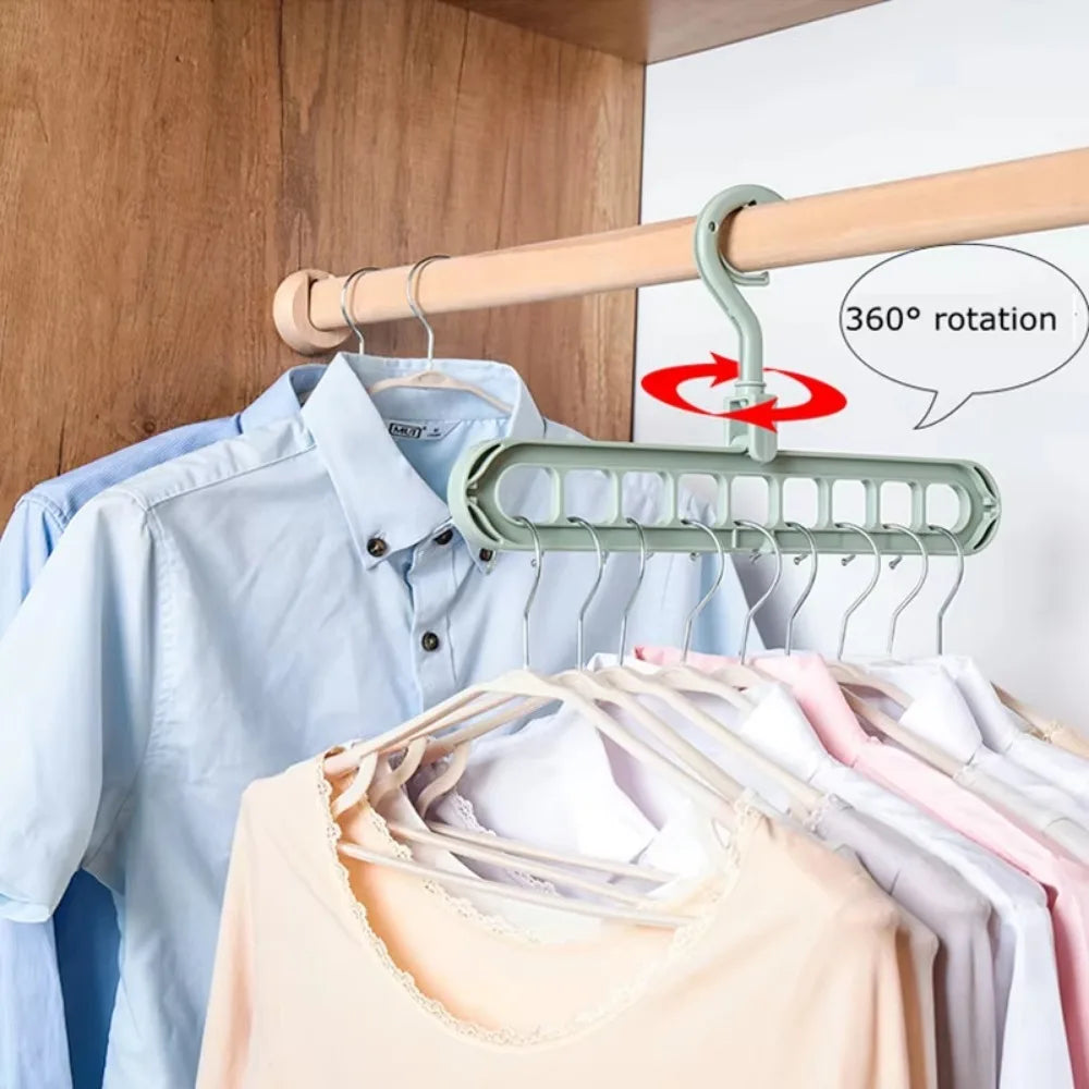 5pcs 9-hole wardrobe storage rack multifunctional foldable clothes - Mf trends