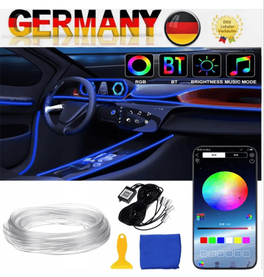 6M Car RGB Interior Ambient LED Strip Light APP Music Control Atmosphere Lamps