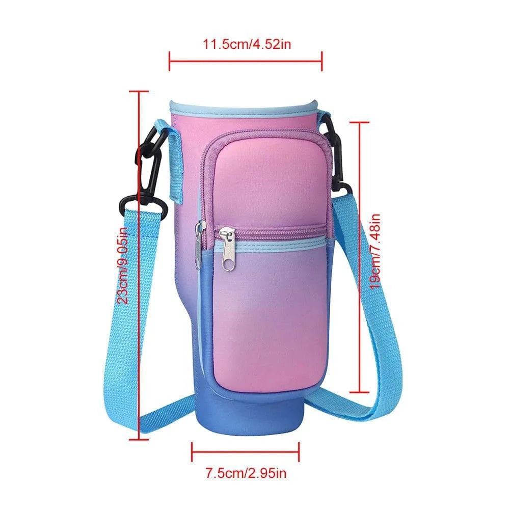 Neoprene Water Bottle Carrier Bag For Stanley Quencher Cup Sleeve with Adjustable Shoulder Strap Water Bottle Holder Pouch