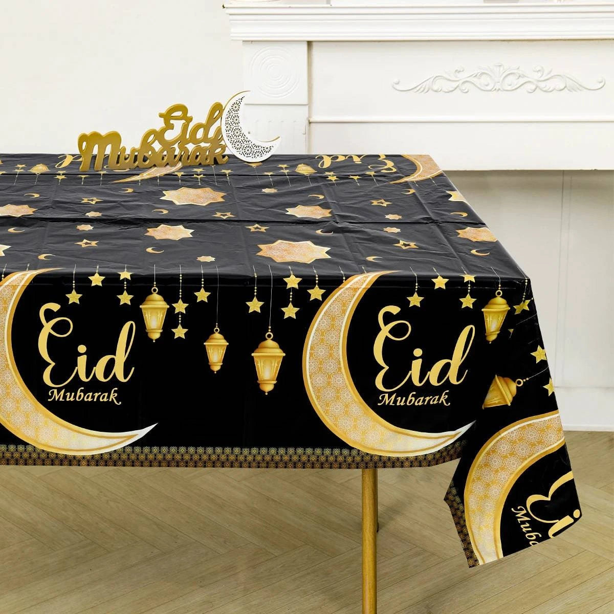 Eid Mubarak Table Runner Ramadan Tablecloths Ramadan Kareem Decoration for Home 2025