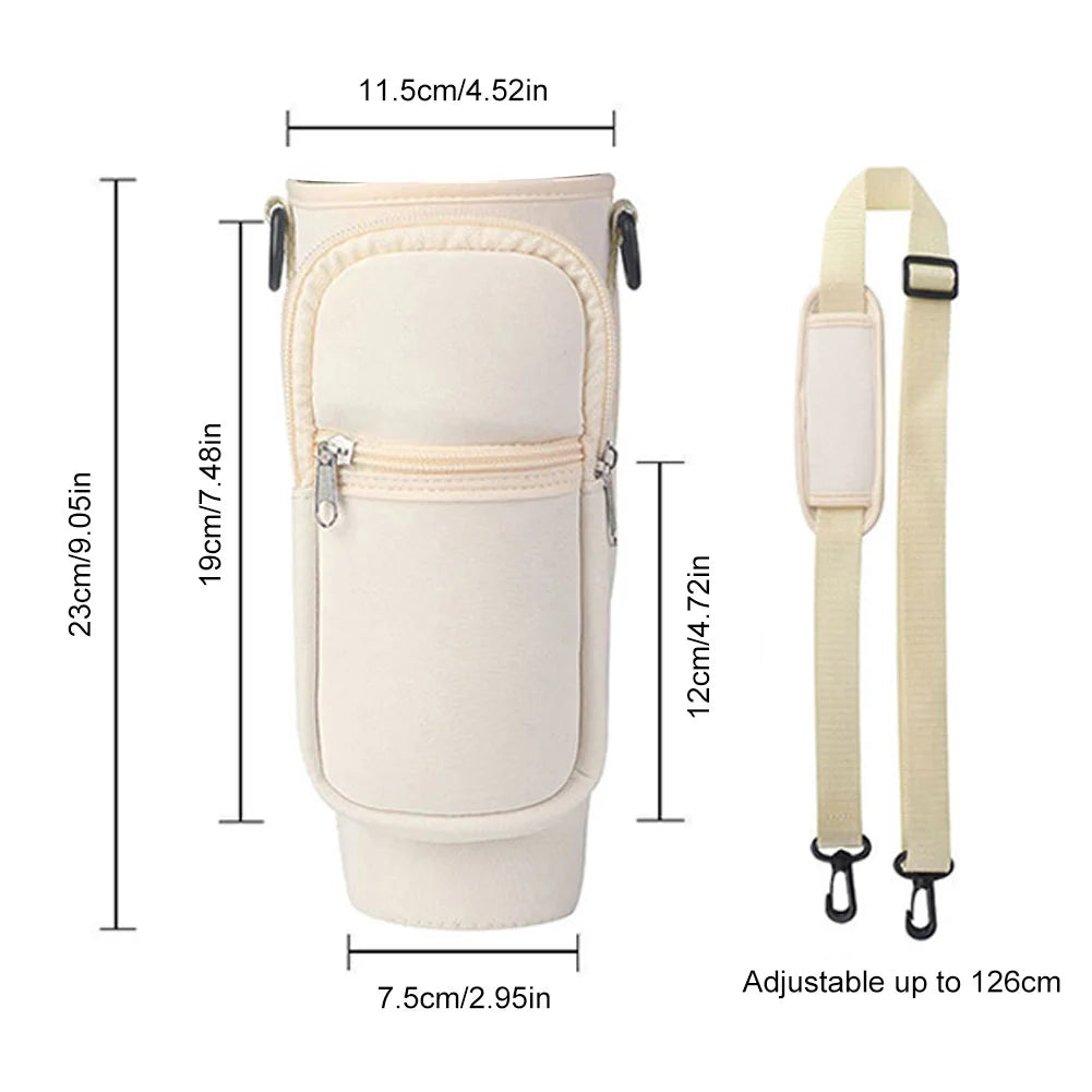 Neoprene Water Bottle Carrier Bag For Stanley Quencher Cup Sleeve with Adjustable Shoulder Strap Water Bottle Holder Pouch