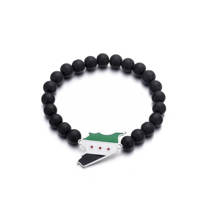 Syria Map With Flag Beads Bracelet Jewelry Syrians