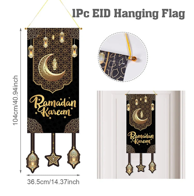 Eid Mubarak Decor Banner 2025 Kareem Ramadan Decor