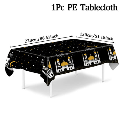 Eid Mubarak Table Runner Ramadan Tablecloths Ramadan Kareem Decoration for Home 2025