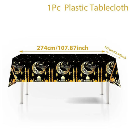 Eid Mubarak Table Runner Ramadan Tablecloths Ramadan Kareem Decoration for Home 2025