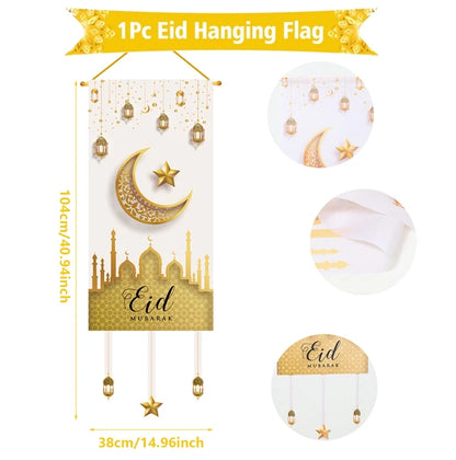 Eid Mubarak Decor Banner 2025 Kareem Ramadan Decor