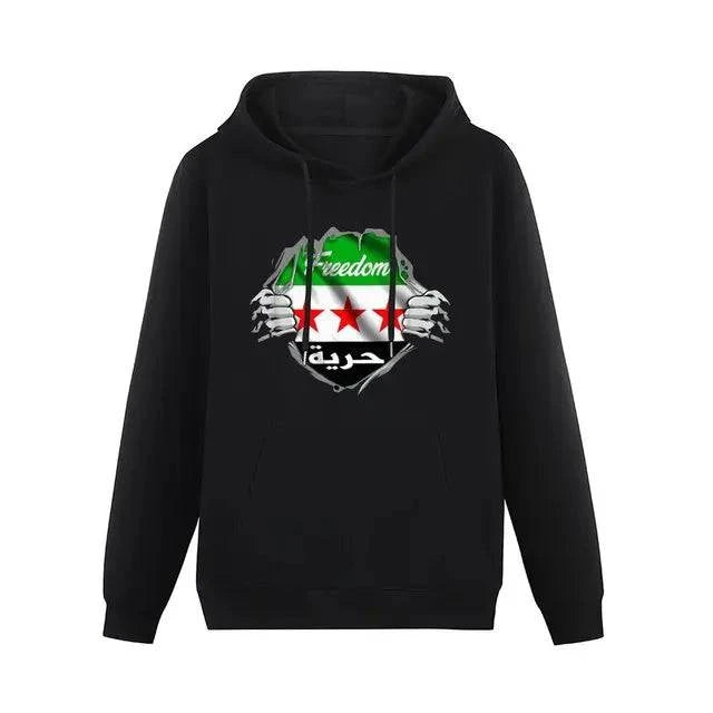 Syrian Flag Emblem Unisex Hoodie - Casual Long-Sleeved Pullover