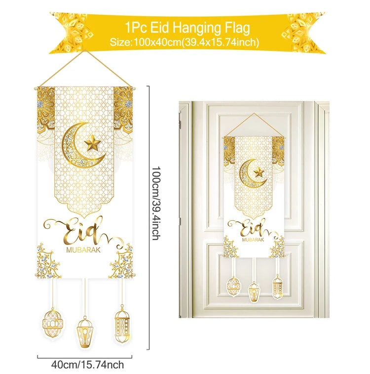 Eid Mubarak Decor Banner 2025 Kareem Ramadan Decor