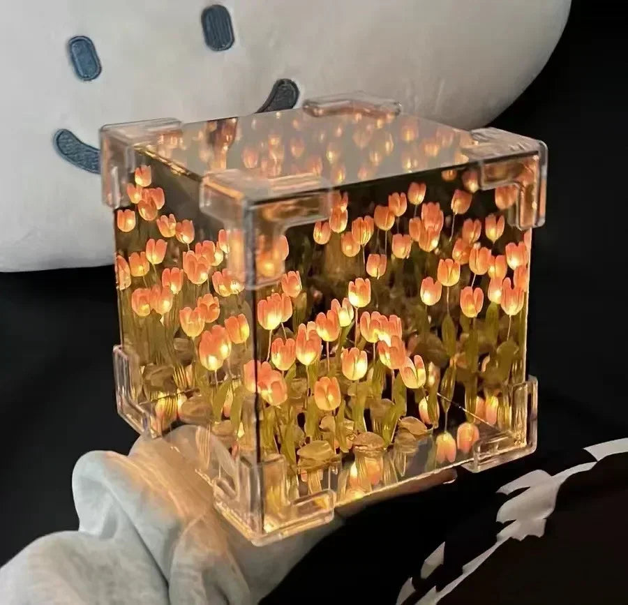 NEW Creative Diy Tulip Flower Sea Cube Three-Dimensional