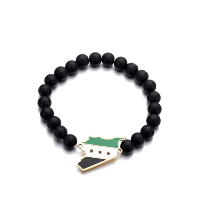 Syria Map With Flag Beads Bracelet Jewelry Syrians