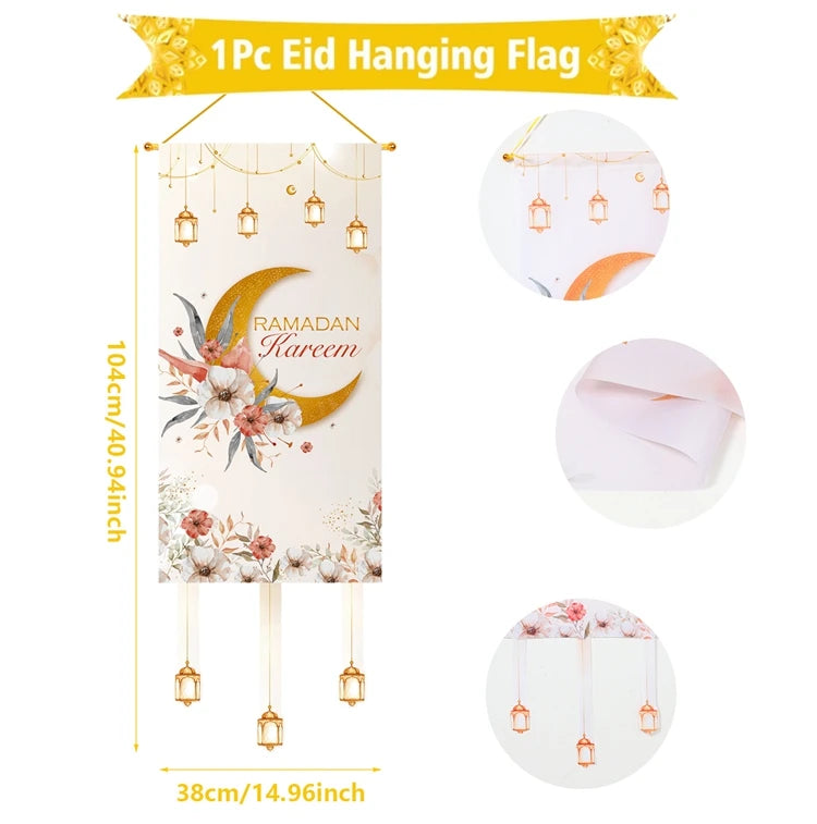 Eid Mubarak Decor Banner 2025 Kareem Ramadan Decor