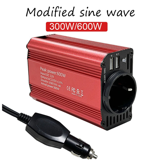 "12V to 220V 600W Modified Sine Wave Inverter with USB Socket"