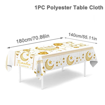 Eid Mubarak Table Runner Ramadan Tablecloths Ramadan Kareem Decoration for Home 2025