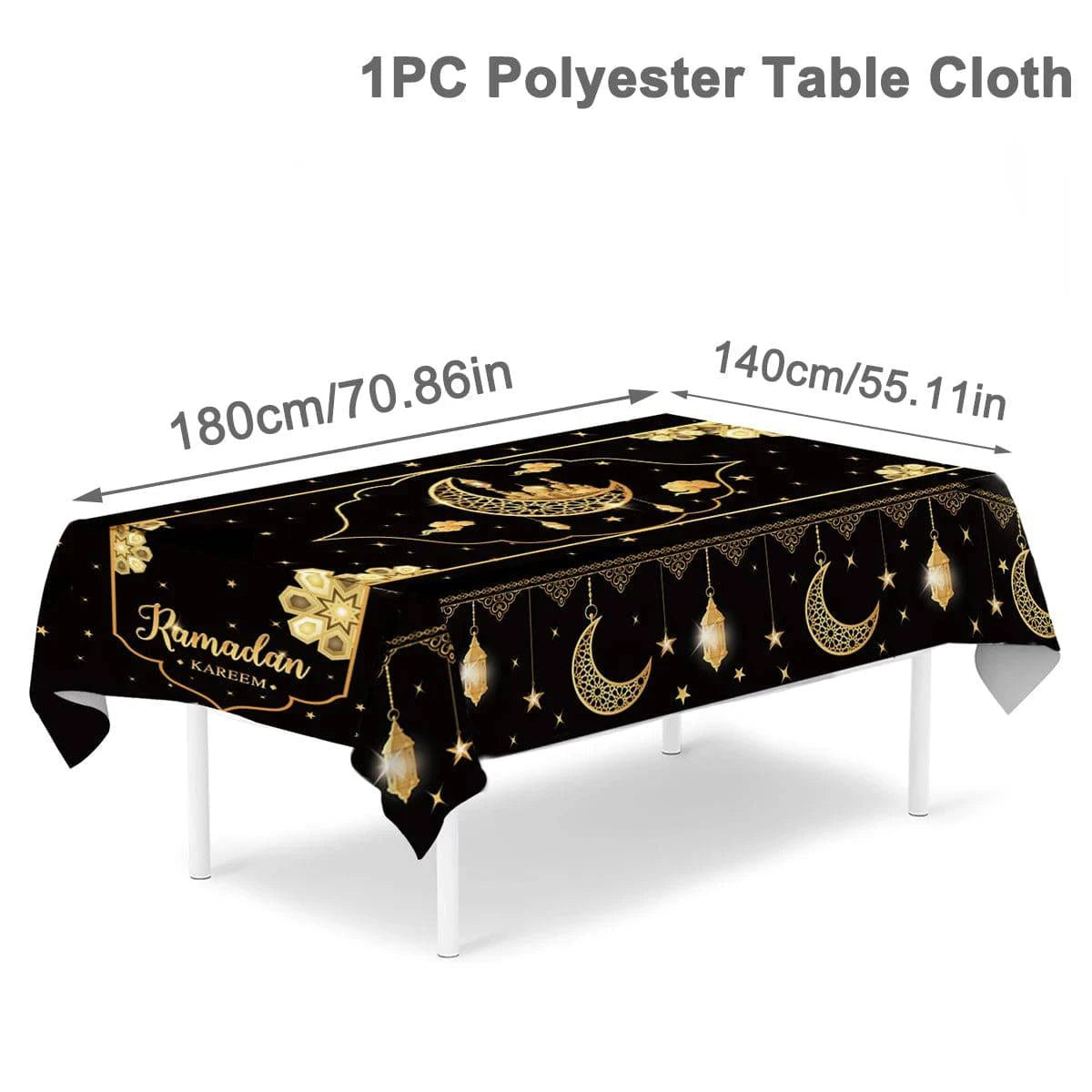 Eid Mubarak Table Runner Ramadan Tablecloths Ramadan Kareem Decoration for Home 2025