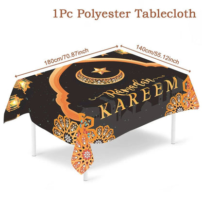 Eid Mubarak Table Runner Ramadan Tablecloths Ramadan Kareem Decoration for Home 2025