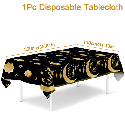 Eid Mubarak Table Runner Ramadan Tablecloths Ramadan Kareem Decoration for Home 2025