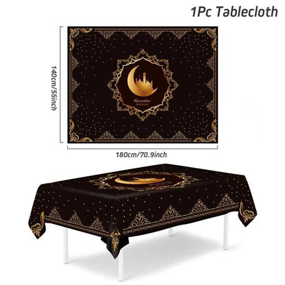 Eid Mubarak Table Runner Ramadan Tablecloths Ramadan Kareem Decoration for Home 2025