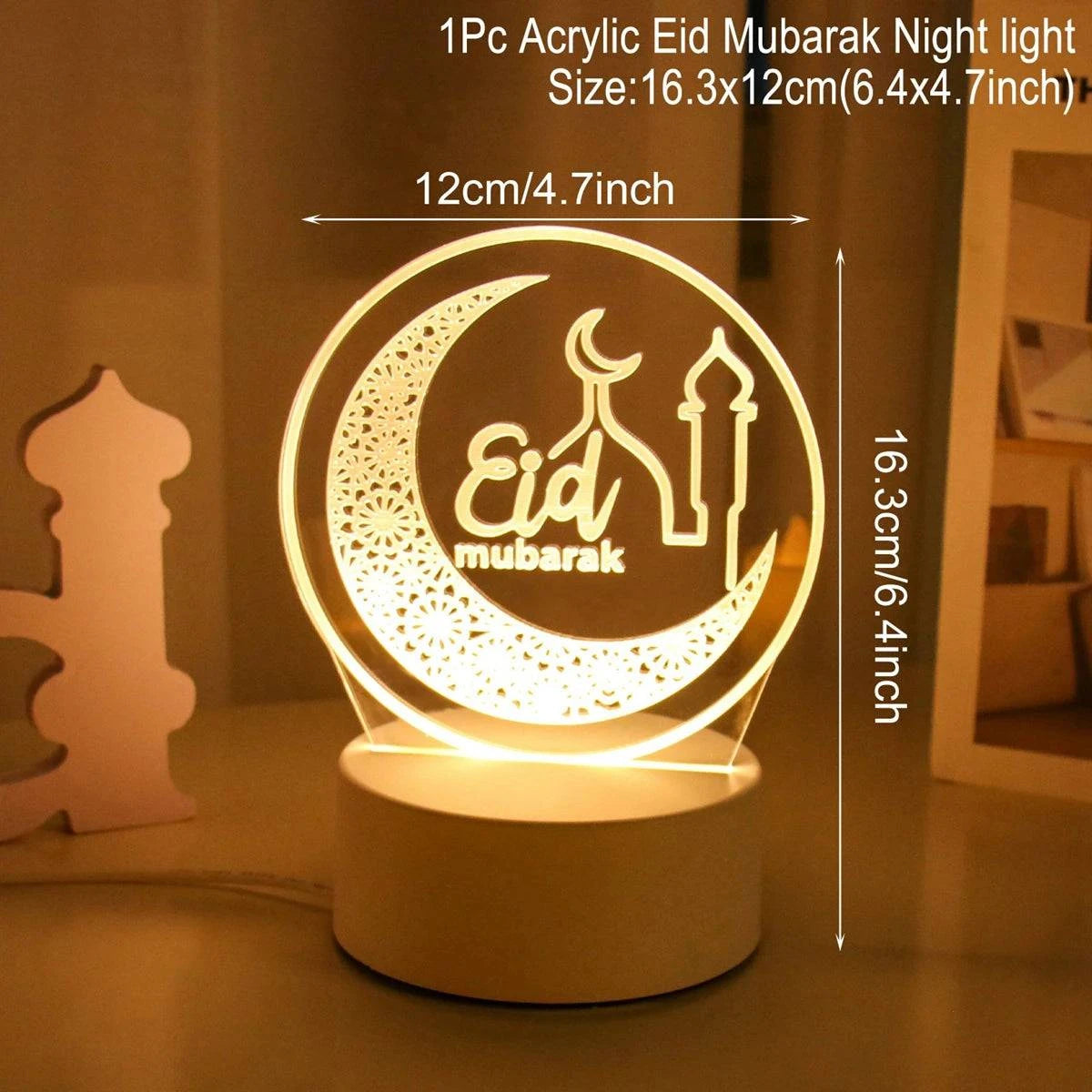 Eid Mubarak Warm LED Castle Night Light Ramadan Kareem Decorations For Home 2025