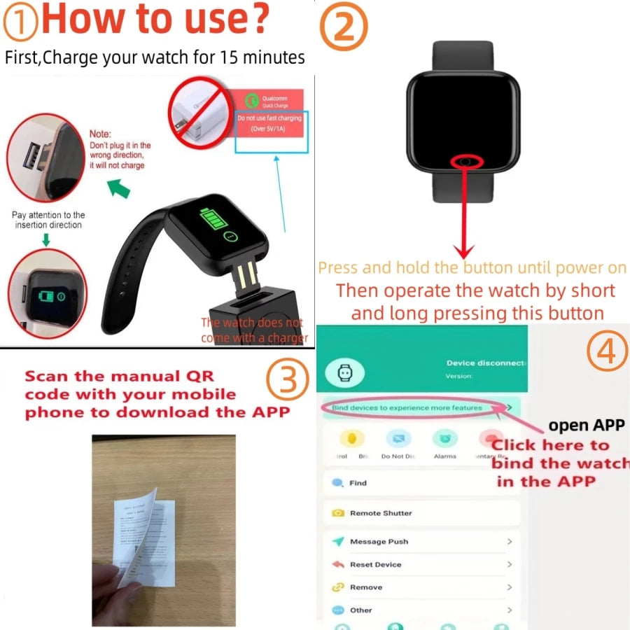 ساعة سمارت للرجال والنساء لقياس دقات القلب - Mf trends