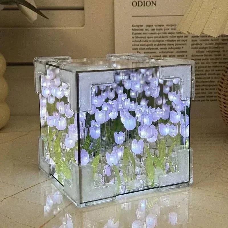 NEW Creative Diy Tulip Flower Sea Cube Three-Dimensional