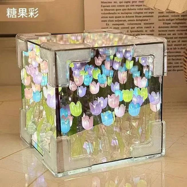 NEW Creative Diy Tulip Flower Sea Cube Three-Dimensional