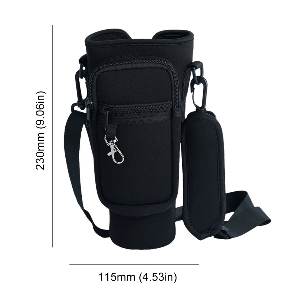 Neoprene Water Bottle Carrier Bag For Stanley Quencher Cup Sleeve with Adjustable Shoulder Strap Water Bottle Holder Pouch