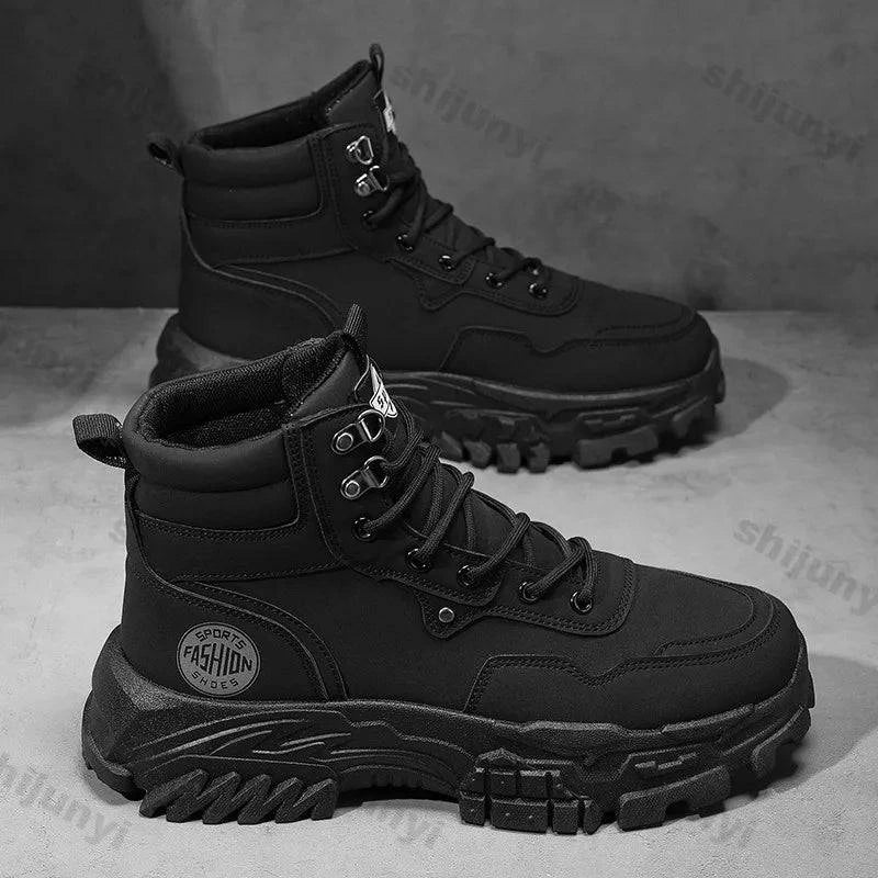 Men's Retro High-Top Platform Boots | Lace-Up, Anti-Slip, Comfortable, Thick Sole