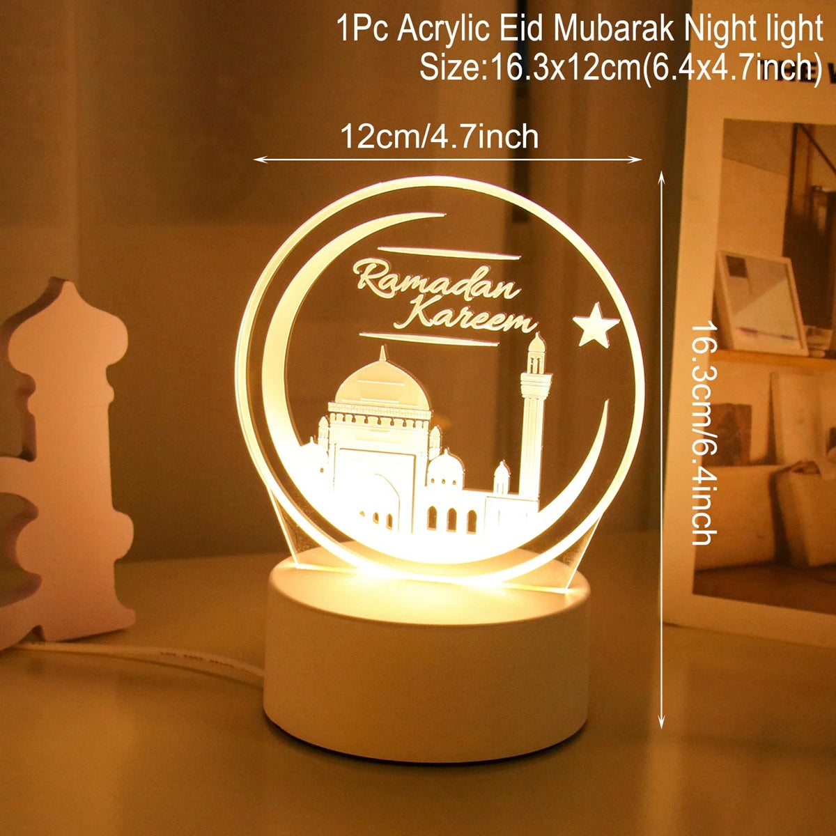 Eid Mubarak Warm LED Castle Night Light Ramadan Kareem Decorations For Home 2025