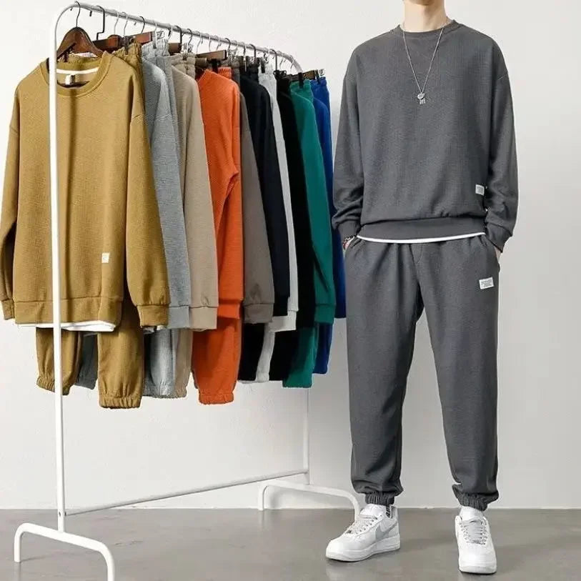 Men's Casual Sport Suit - Loose-fit Sweatshirt & Trousers Set - Mf trends