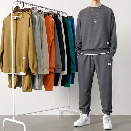 Men's Casual Sport Suit - Loose-fit Sweatshirt & Trousers Set - Mf trends