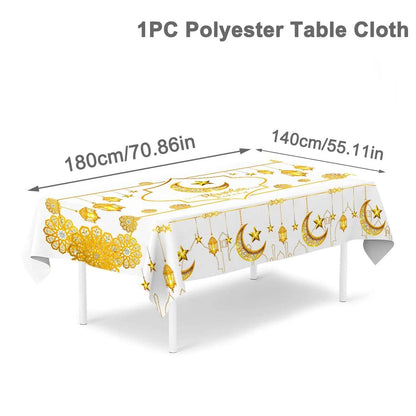 Eid Mubarak Table Runner Ramadan Tablecloths Ramadan Kareem Decoration for Home 2025