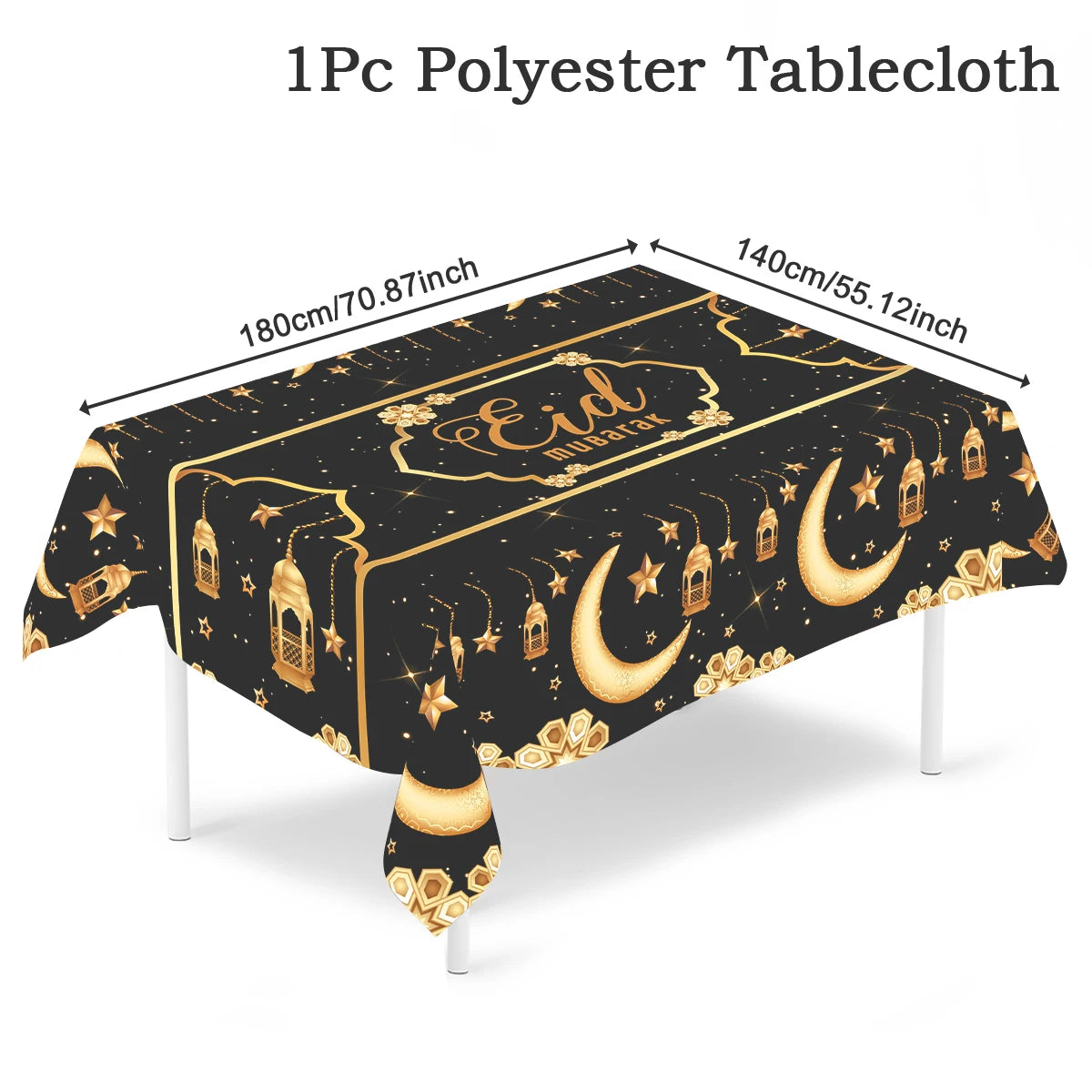 Eid Mubarak Table Runner Ramadan Tablecloths Ramadan Kareem Decoration for Home 2025