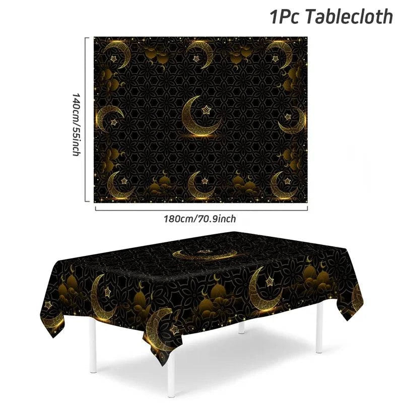 Eid Mubarak Table Runner Ramadan Tablecloths Ramadan Kareem Decoration for Home 2025