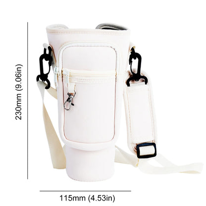 Neoprene Water Bottle Carrier Bag For Stanley Quencher Cup Sleeve with Adjustable Shoulder Strap Water Bottle Holder Pouch